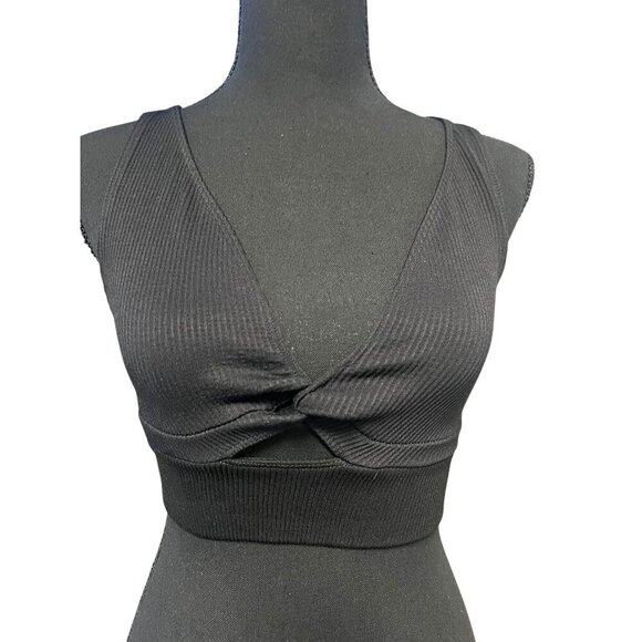 FREEE PEOPLE KNOTT FRONT CROP TOP BLACK DARK, EDGY, PUNK, SUMMER - Picture 2 of 10